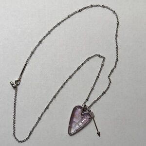 Kendra Scott Silver Heart with Arrow pendant in Amethyst
